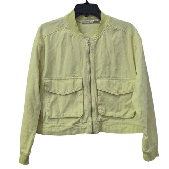 Nicole Miller Jackets & Blazers - Nicole Miller Lime Green Cropped Jean Jacket Size Medium